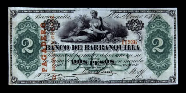 billetes antiguos de colombia banco de barranquilla