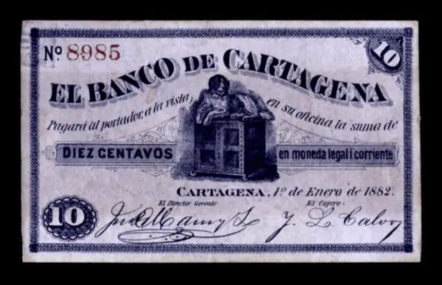 billetes antiguos de colombia banco cartagena