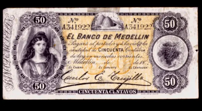 billetes antiguos de colombia banco de medellin