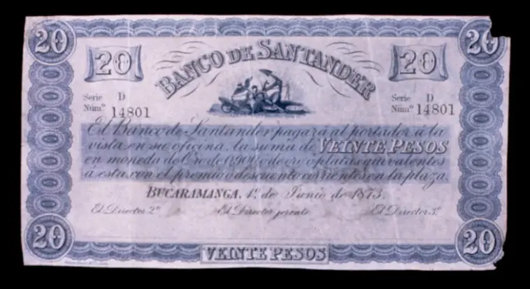 billetes antiguos de colombia banco santander