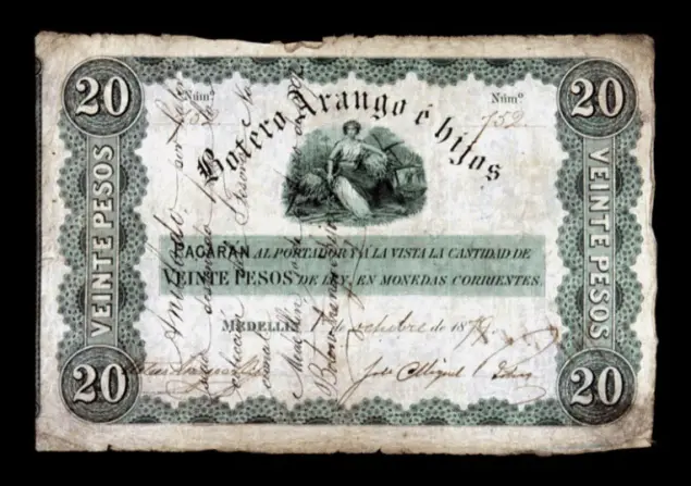 billetes antiguos de colombia banco de bogota