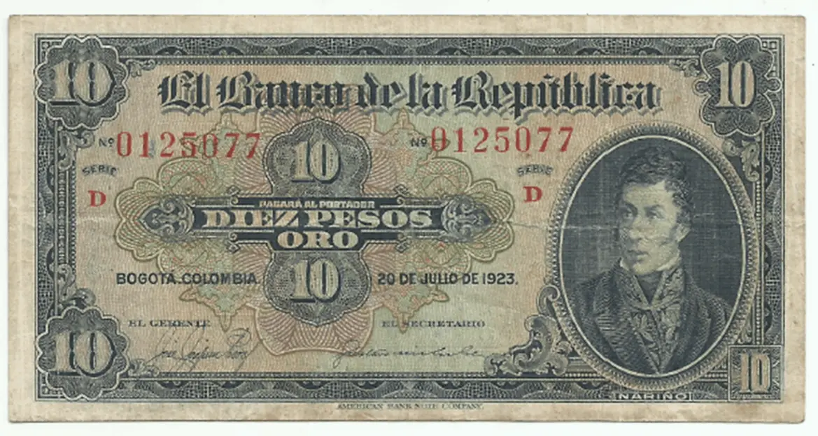 billete antiguo de colombia