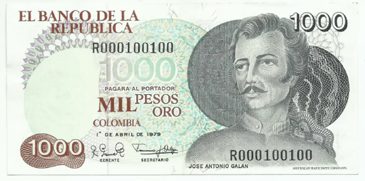 comprar billete antiguo 1000 pesos