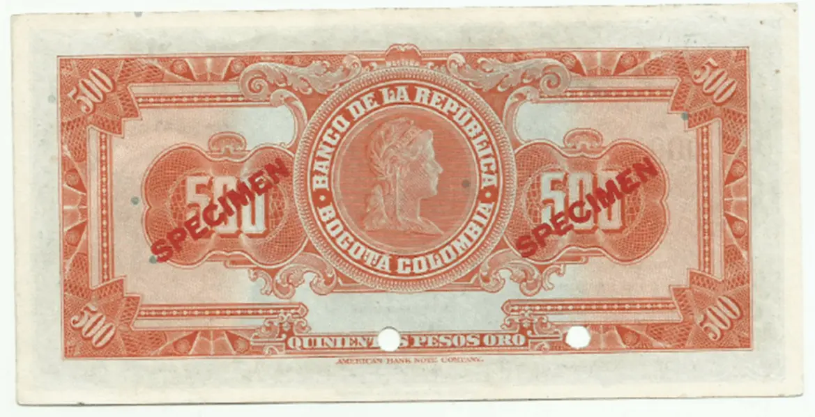 comprar billetes colombia en venta 500 pesos specimen
