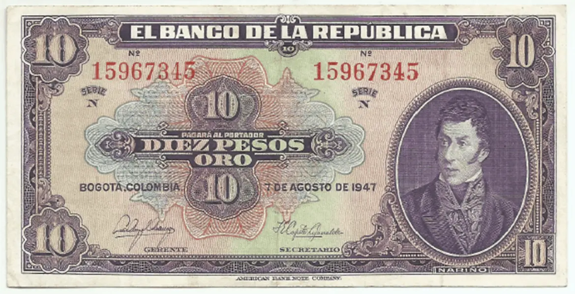 comprar billetes antiguos en venta 10 pesos