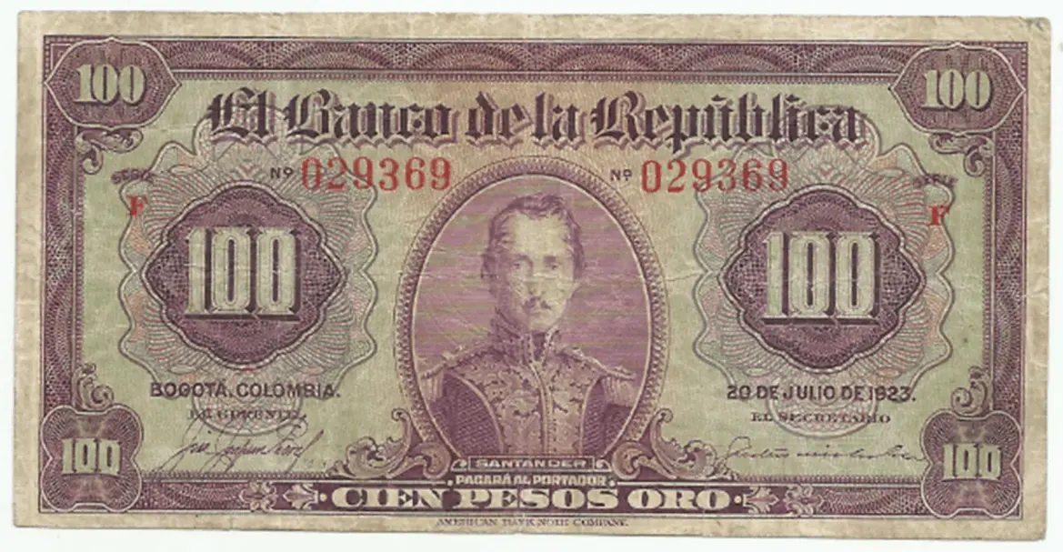 billete antiguo de colombia coleccion
