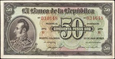 billetes antiguos de colombia banco de la republica